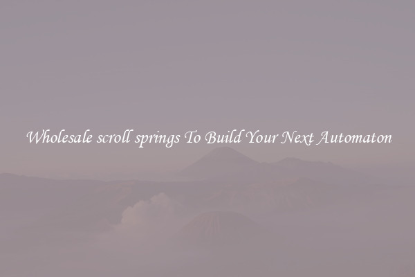Wholesale scroll springs To Build Your Next Automaton