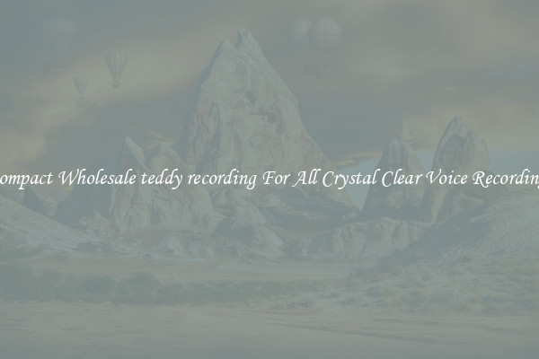 Compact Wholesale teddy recording For All Crystal Clear Voice Recordings