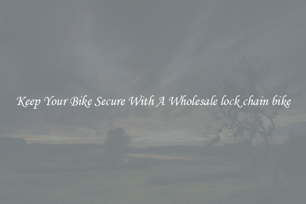 Keep Your Bike Secure With A Wholesale lock chain bike