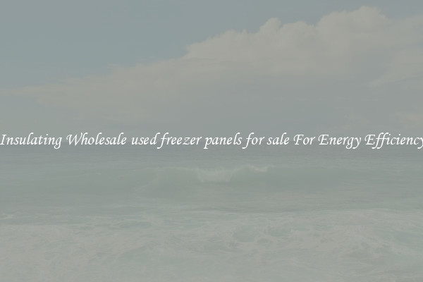 Insulating Wholesale used freezer panels for sale For Energy Efficiency