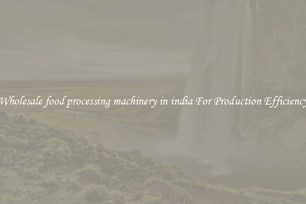 Wholesale food processing machinery in india For Production Efficiency