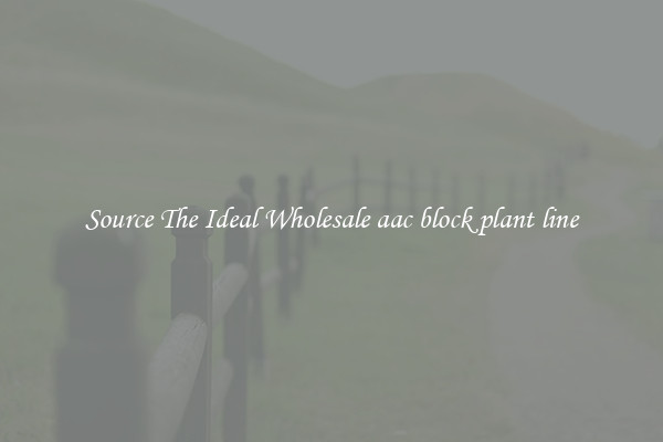 Source The Ideal Wholesale aac block plant line