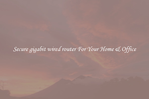 Secure gigabit wired router For Your Home & Office