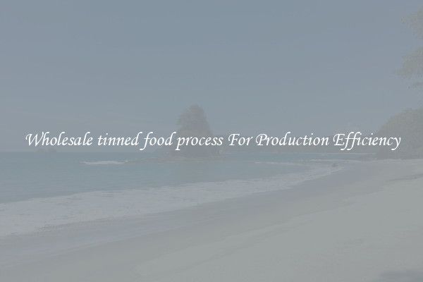 Wholesale tinned food process For Production Efficiency